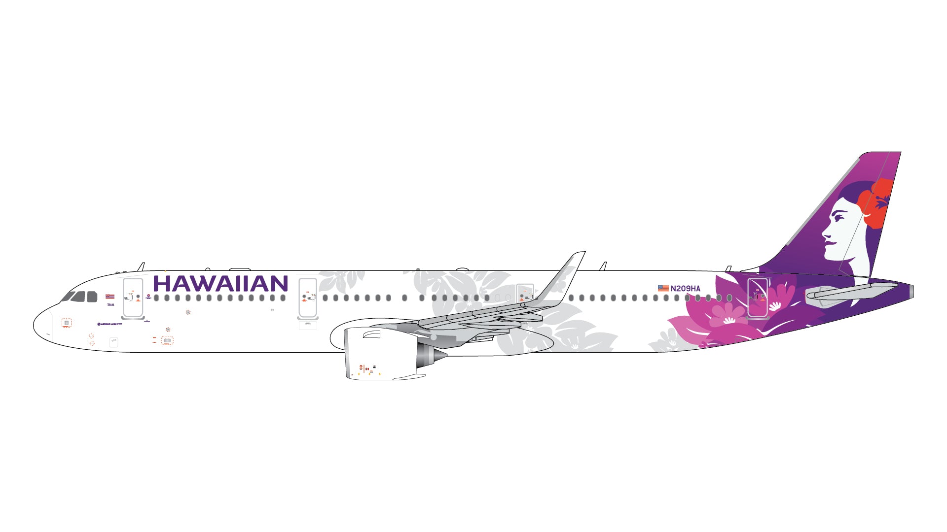 Hawaiian Airlines / Airbus A321neo / N209HA / GJHAL2415 / 1:400 elaviadormodels