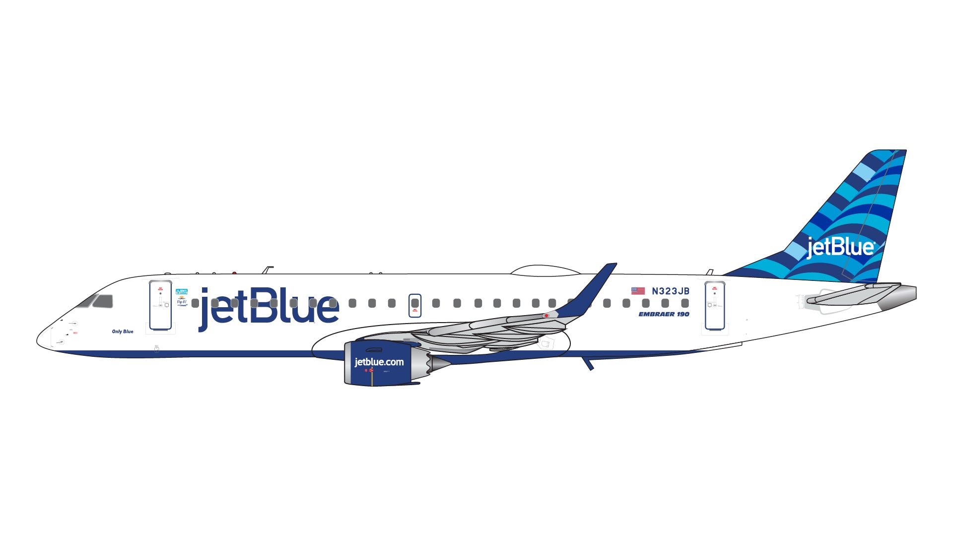 JetBlue Airways / Embraer E190-100IGW / N323JB / GJJBU2287 / 1:400 elaviadormodels