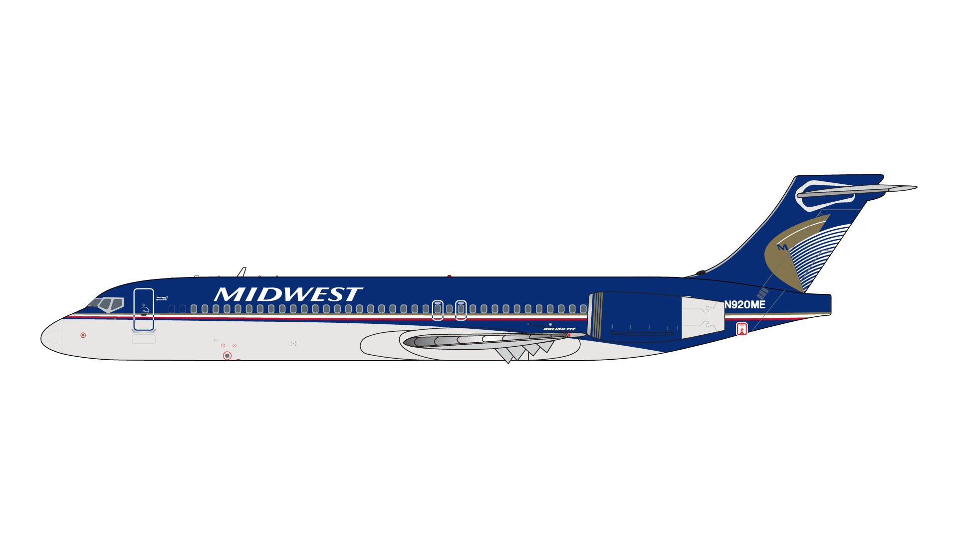 Midwest Airlines / B717-200  / N920ME / GJMEP1488 / 1:400 elaviadormodels