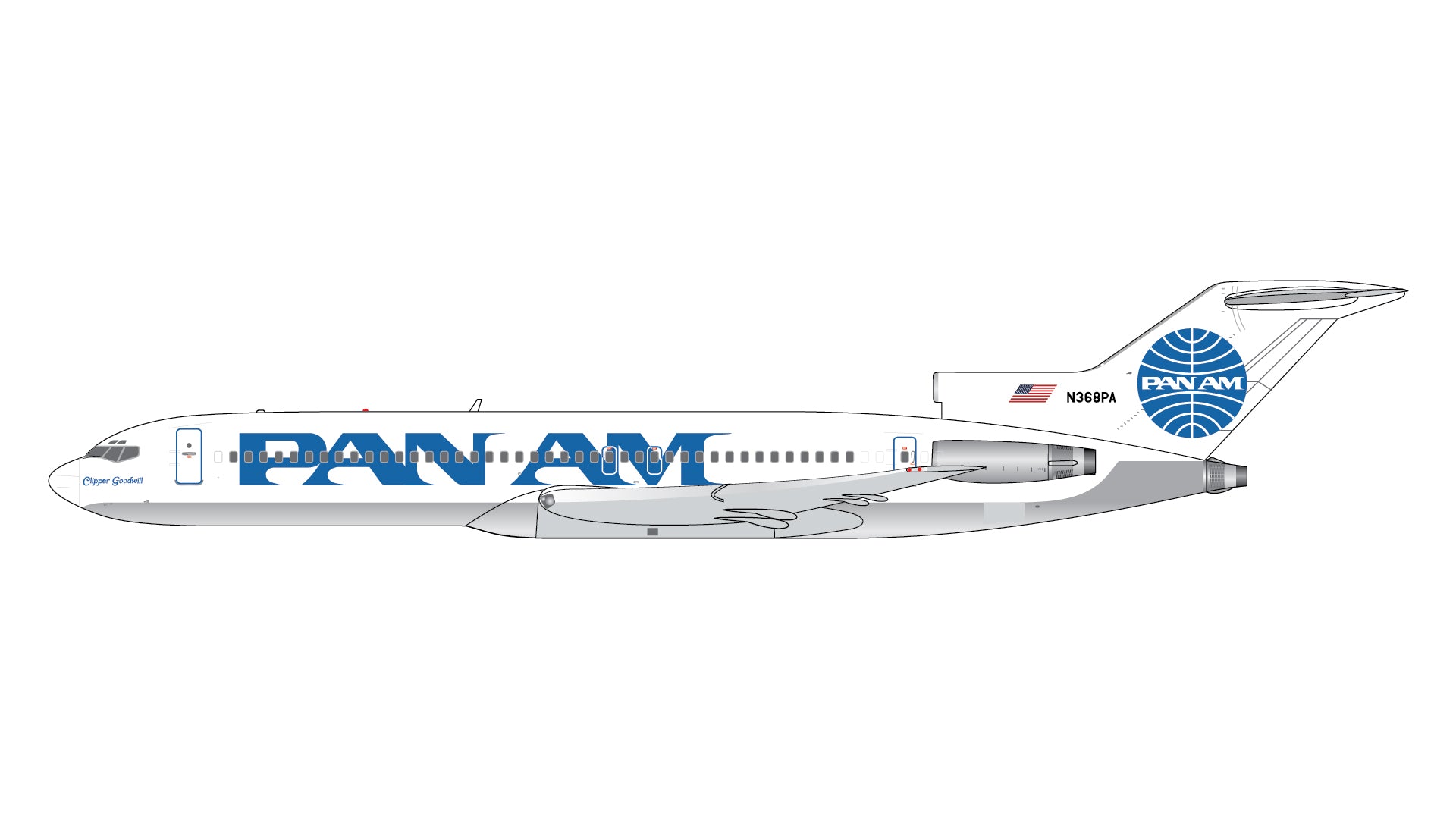 Pan Am (Clipper Goodwill) / Boeing 727-200 / N368PA / GJPAA2344 / 1:400 elaviadormodels