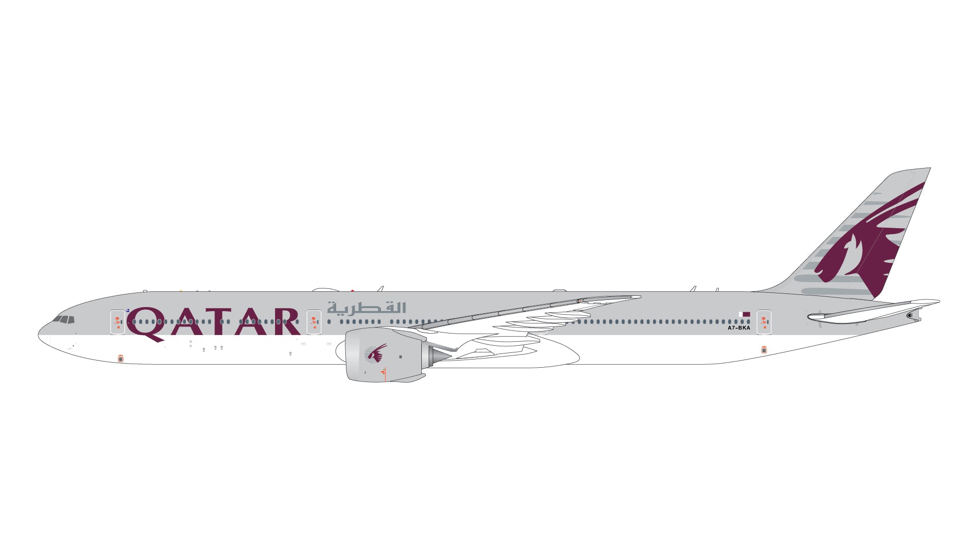 Qatar Airways / Boeing 777-9 / A7-BKA / GJQTR2278 / 1:400 elaviadormodels