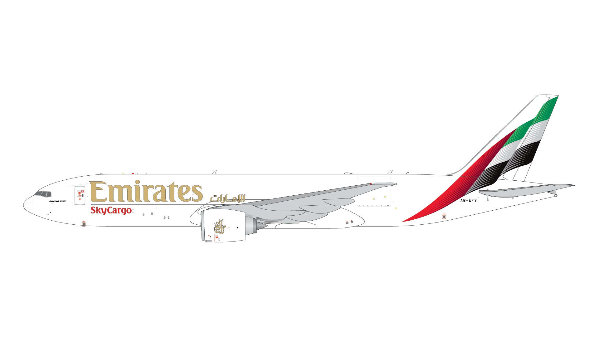 Emirates SkyCargo / Boeing 777-200LRF / A6-EFV / GJUAE2381 / 1:400 elaviadormodels