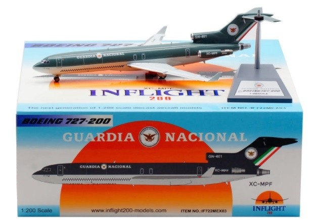 Guardia Nacional - Mexico / Boeing 727-200Adv / XC-MPF / IF722MEX03 / 1:200 elaviadormodels