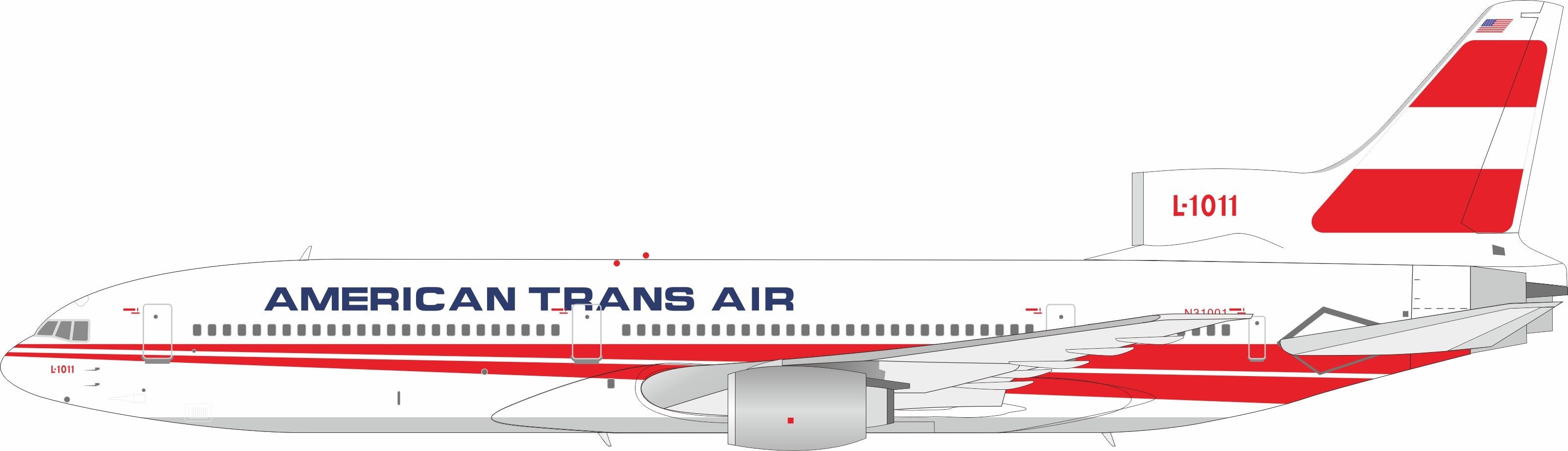 American Trans Air / Lockheed L-1011-385-1 TriStar 1 / N31001 / IF1011ATA0924 / 1:200 elaviadormodels