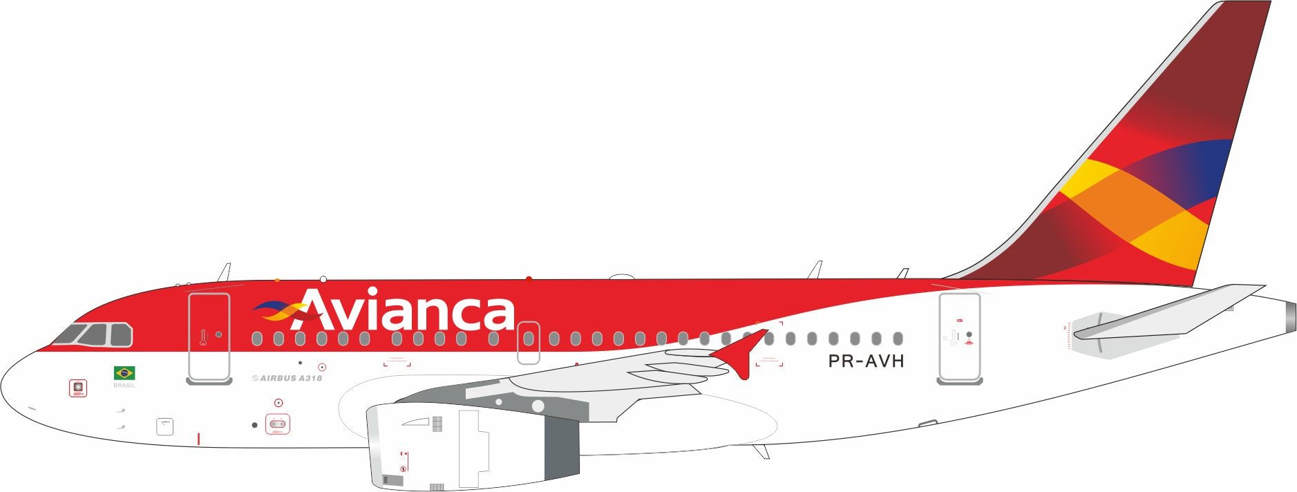 Avianca Brasil / Airbus A318 / PR-AVH / IF318AV1124 / 1:200 elaviadormodels