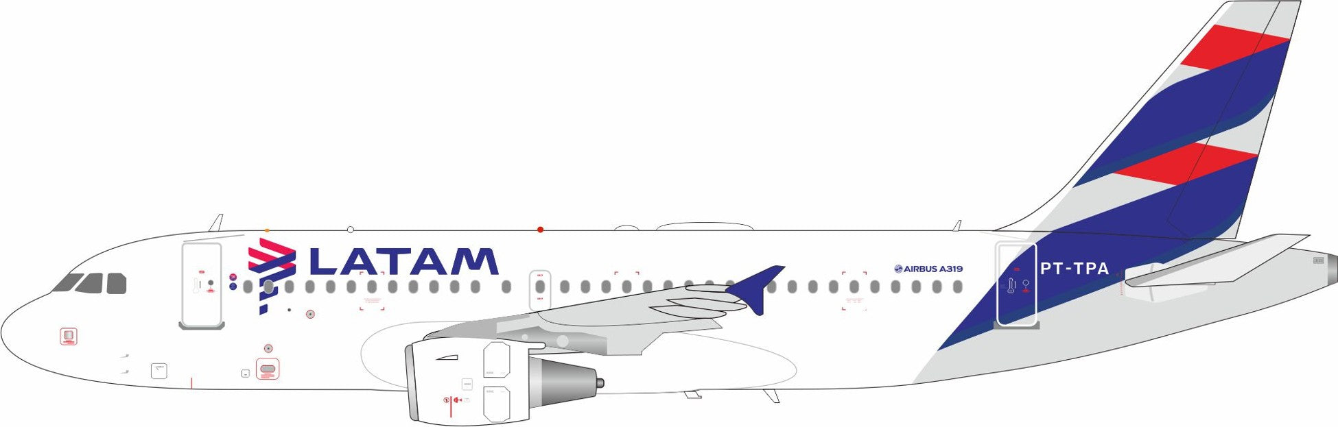 LATAM Airlines Brasil / Airbus A319-112 / PT-TPA / IF319LA1126 / 1:200 elaviadormodels
