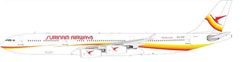 Surinam Airways / Airbus A340-313 / PZ-TCR / IF343PY0224 / 1:200 elaviadormodels