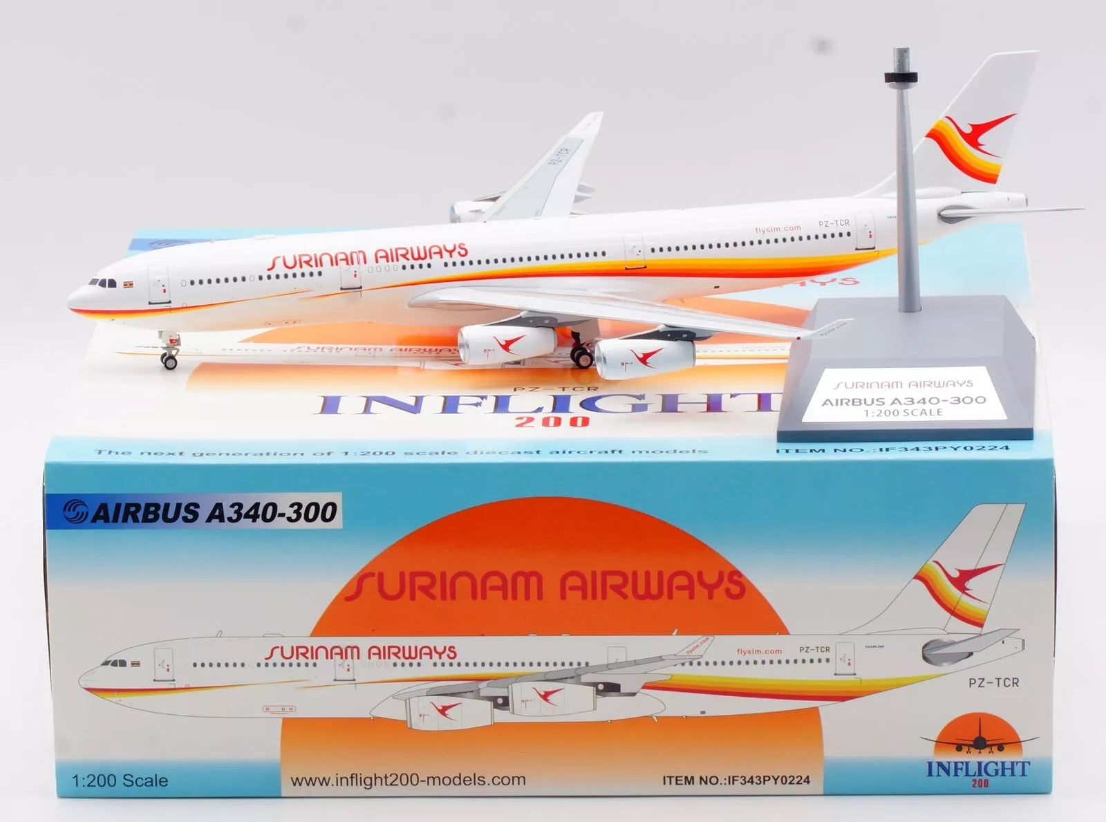 Surinam Airways / Airbus A340-313 / PZ-TCR / IF343PY0224 / 1:200 elaviadormodels