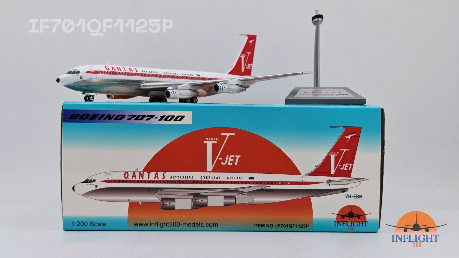 Qantas / Boeing 707-100 (City of Launceston Livery) / VH-EBM / IF701QF1125P / 1:200