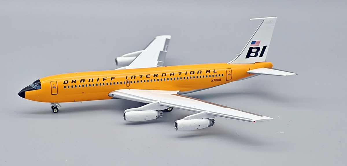 Braniff - Orange / Boeing 720-027 Super Jet / N7080 / IF720BN0925 / 1:200 elaviadormodels
