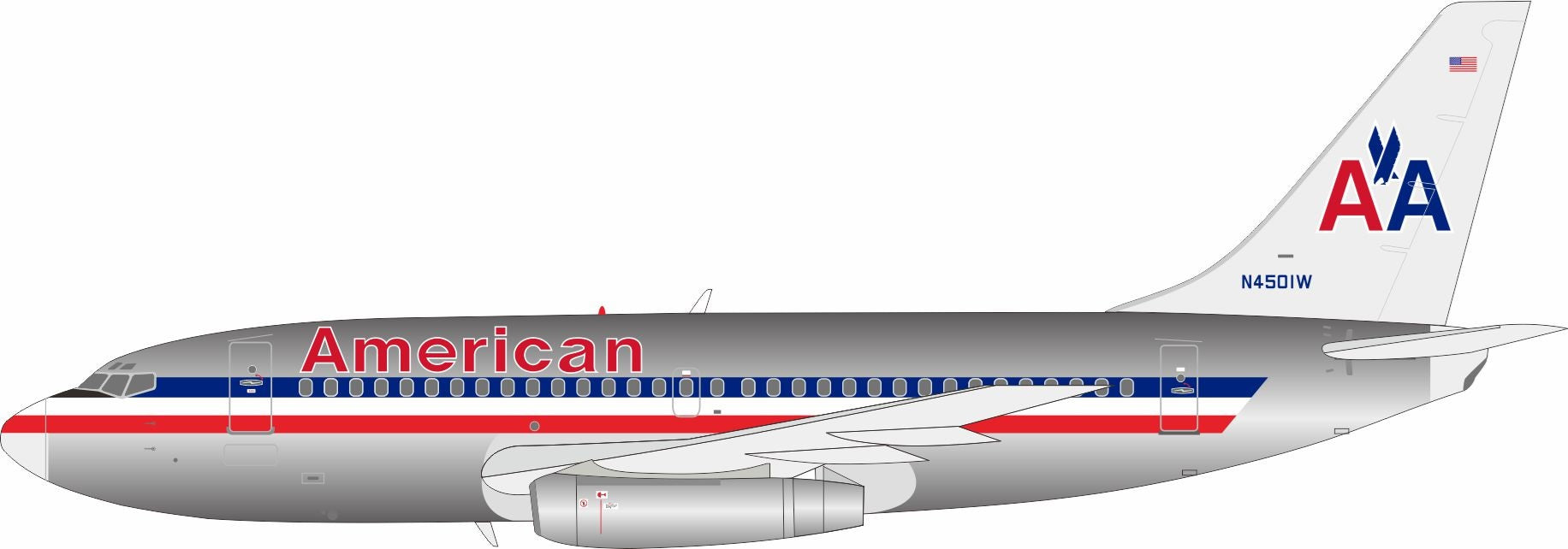 American Airlines / Boeing 737-200 / N4501W / IF732WA-625P / 1:200 elaviadormodels