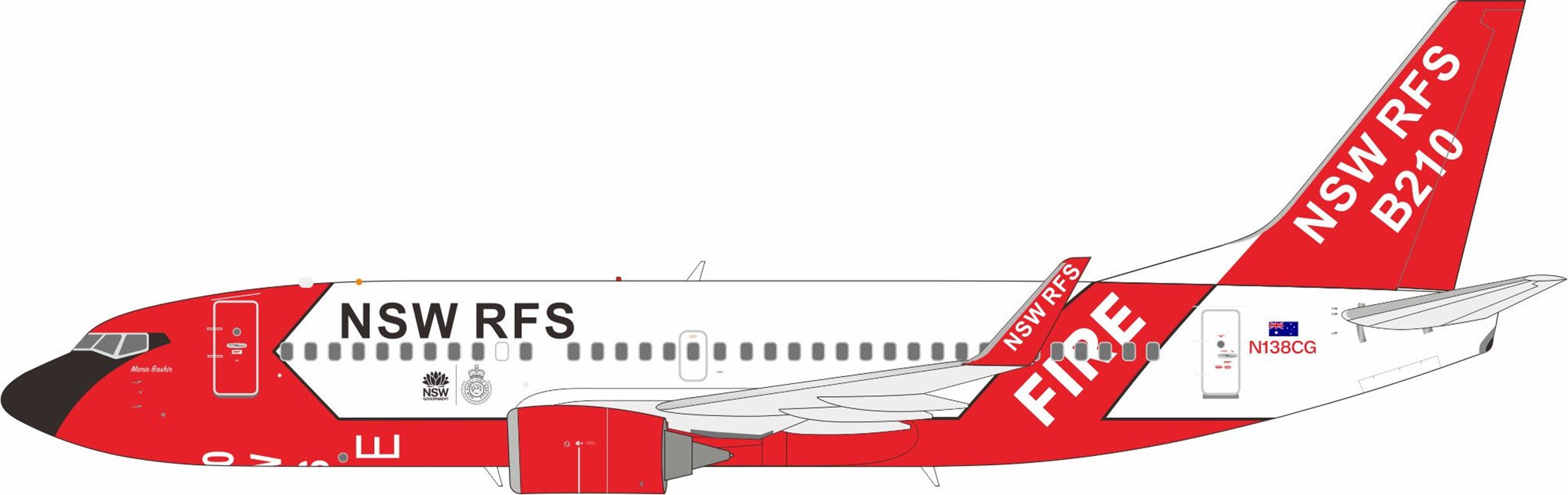 NSW Rural Fire Service / Boeing 737-300 / N138CG / IF733RFS138CG / 1:200 elaviadormodels