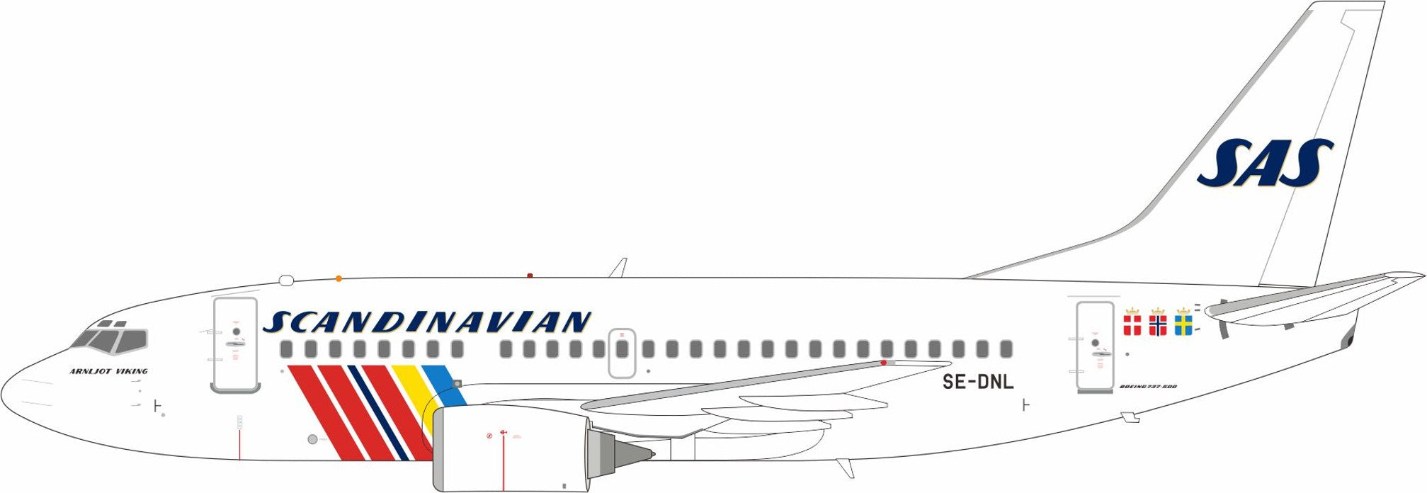Scandinavian Airlines - SAS / Boeing B737-500 / SE-DNL / IF735SK1126 / 1:200 elaviadormodels