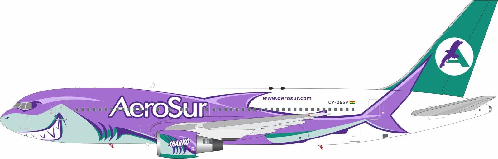AeroSur / Boeing 767-200 / CP-2659 / IF7625L0326 / 1:200 elaviadormodels