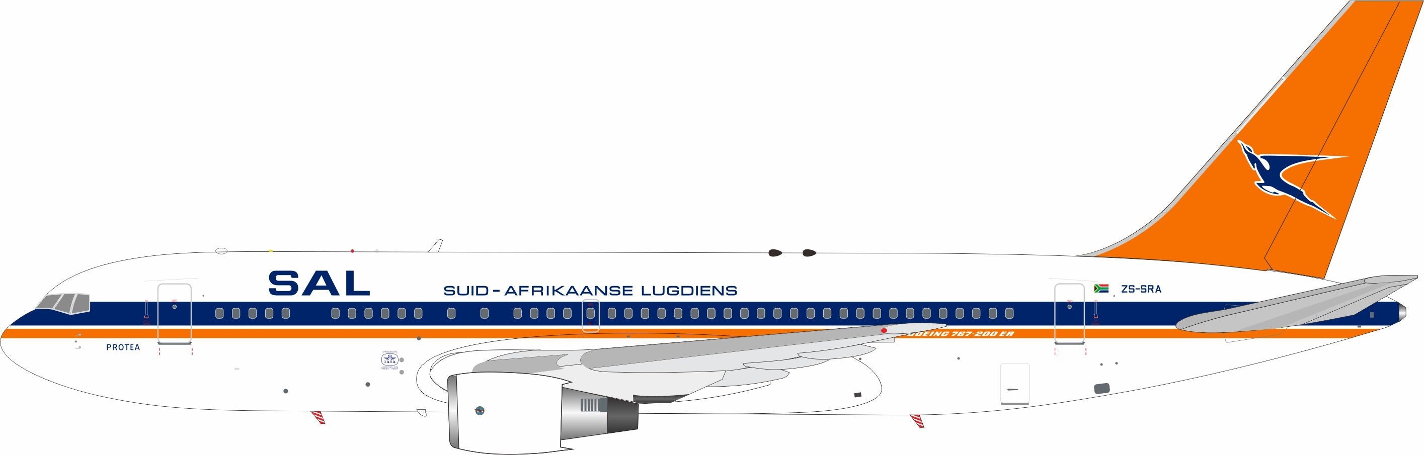 South African Airways / Boeing 767-200 / ZS-SRA  / IF762SA0625 / 1:200 elaviadormodels