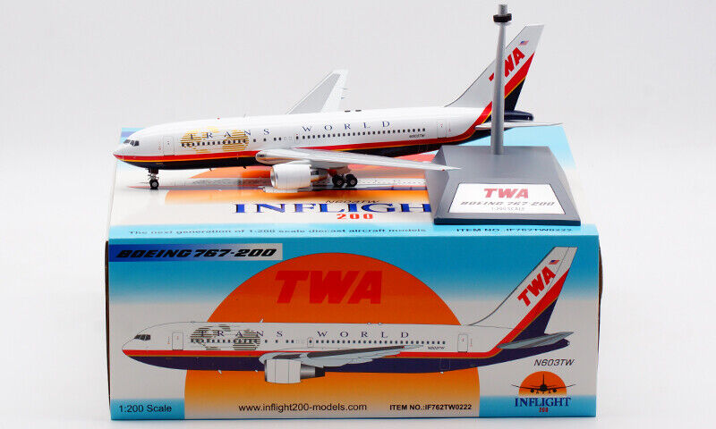 TWA / Boeing 767-200 / N603TW / IF762TW0222 / 1:200 elaviadormodels