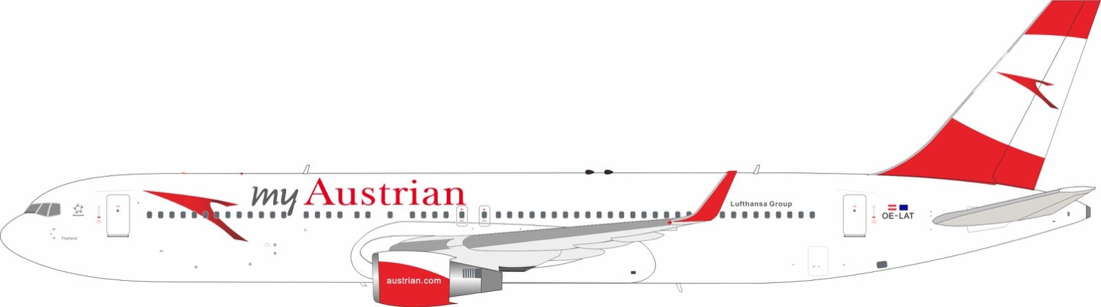 Austrian Airlines / Boeing 767-300 / OE-LAT / IF763OE0526 / 1:200 elaviadormodels
