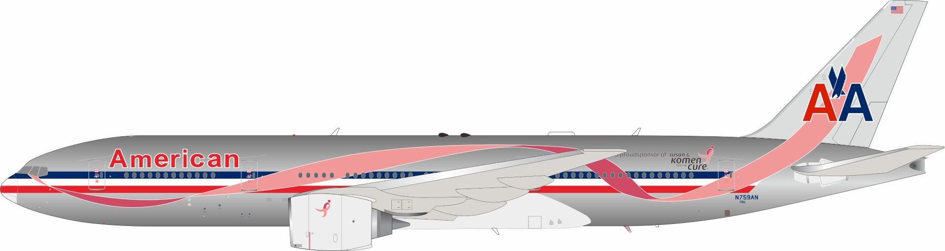 American Airlines / Boeing 777-200 / N759AN / IF772AA0724P / 1:200 elaviadormodels inflight200 inflight