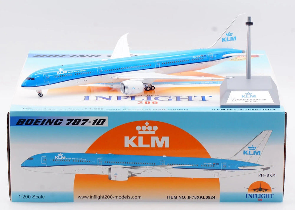 KLM - Royal Dutch Airlines / Boeing 787-10 Dreamliner / PH-BKM / IF78XKL0924 / 1:200 elaviadormodels