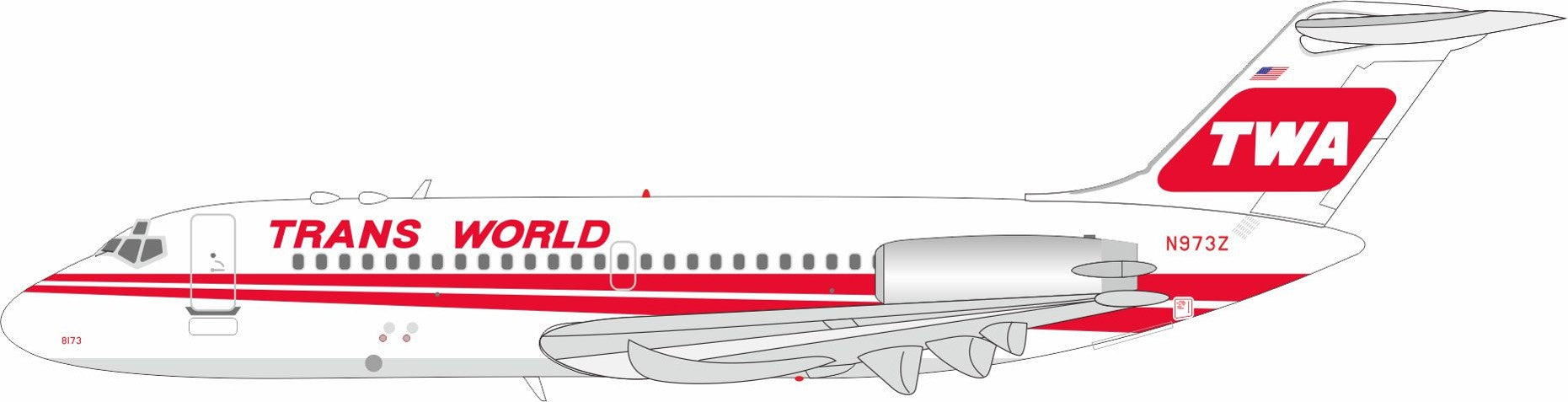 Trans World Airlines - TWA / McDonnell Douglas DC-9-15 / N973Z / IF915TW1026 / 1:200 elaviadormodels