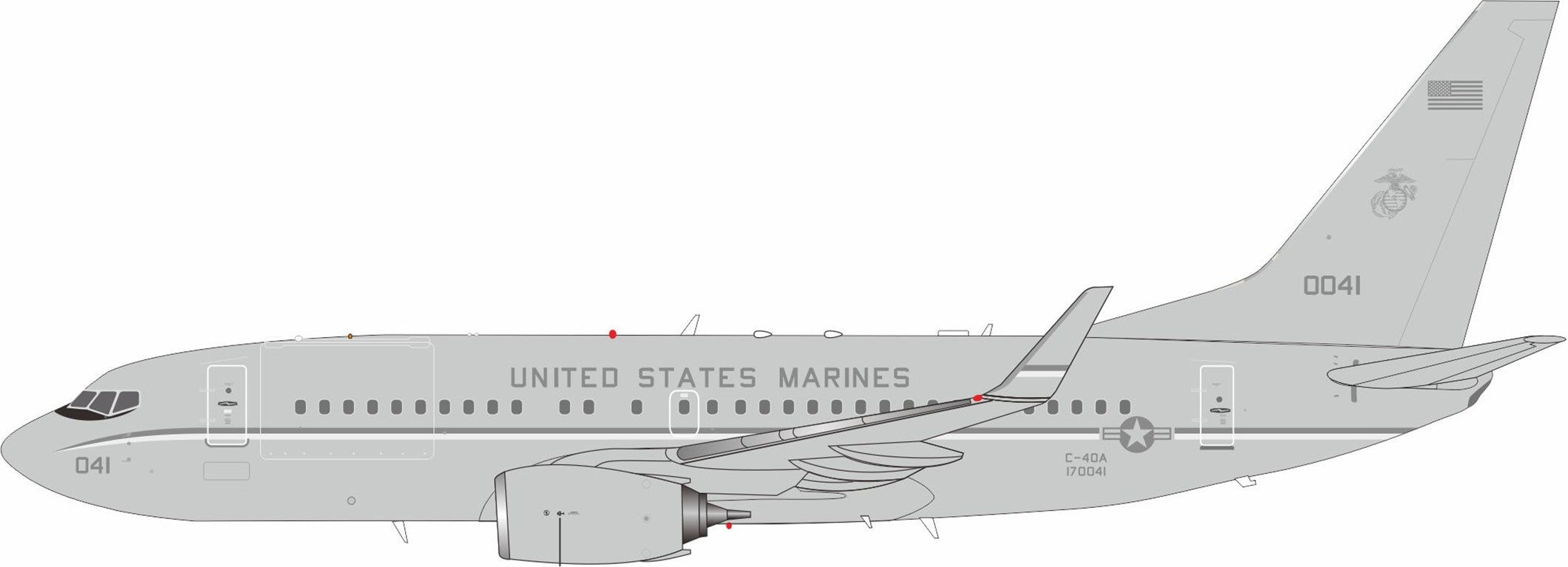 United States Marines (USMC) / Boeing C-40A / 170041 / IFC40USM0326 / 1:200 elaviadormodels