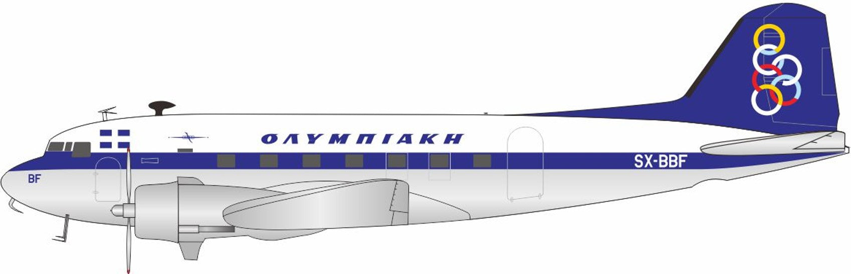 Olympic / Douglas C-53 Skytrooper (DC-3) / SX-BBF / IFDC3OA0726 / 1:200 elaviadormodels