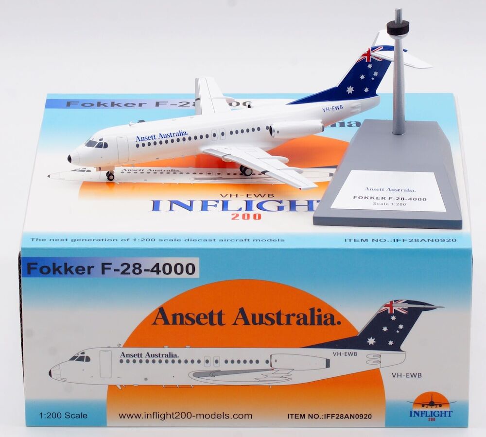 Ansett Australia Airlines / Fokker F-28-4000 / VH-EWB / IFF28AN0920 / 1:200 elaviadormodels