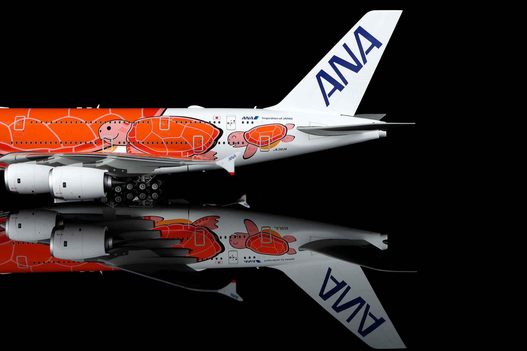 All Nippon Airways (Orange Flying Honu) / Airbus A380 (Flaps Down) / JA383A / L2267FD / 1:200