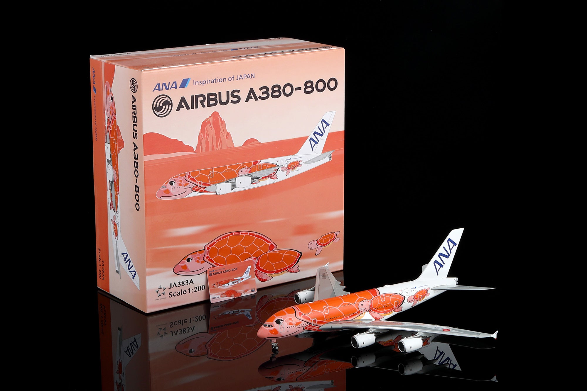 All Nippon Airways (Orange Flying Honu) / Airbus A380 (Flaps Down) / JA383A / L2267FD / 1:200