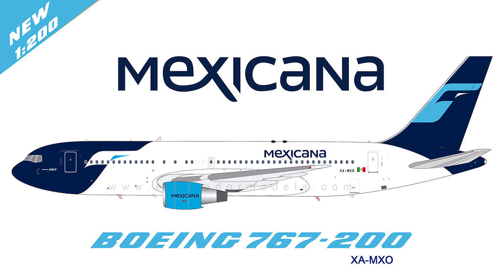 Mexicana / Boeing B767-200 / XA-MXO / EAVMXO / 1:200 elaviadormodels