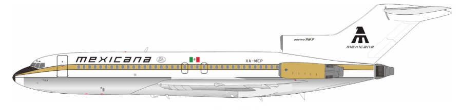 Mexicana  / Boeing 727-51 / XA-MEP / WB-721-MEP-P / 1:200 elaviadormodels