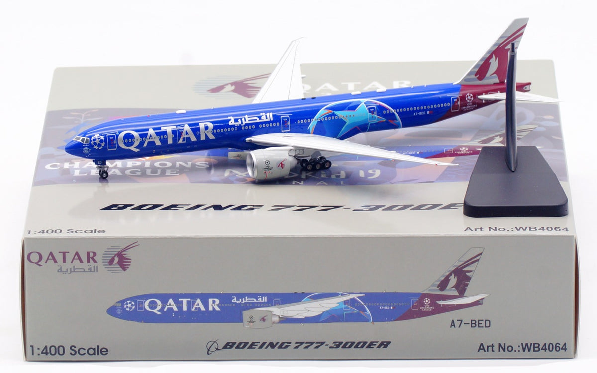 Qatar Airways (UEFA Champions League Livery) / Boeing 777-300ER / A7-BED / WB4064 / 1:400