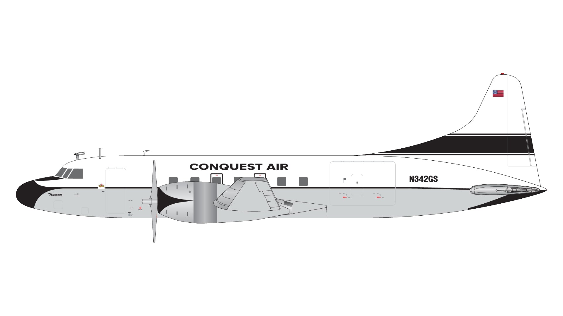 Conquest Air Cargo / C-131F / N342GS / G2QAI1289 / 1:200 elaviadormodels