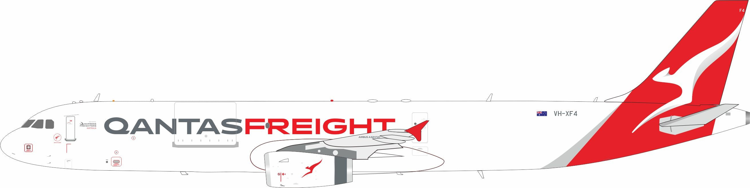 Qantas Freight (Express Freighters Australia) / Airbus A321-200 / VH-XF4 / IF321QF0724 / 1:200 elaviadormodels